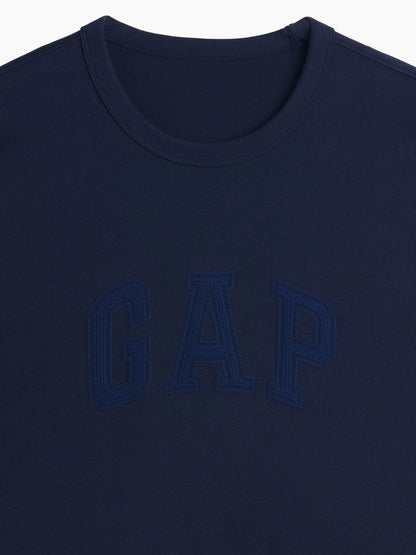 Lacivert Heavyweight Relaxed Gap Logo Crop T-shirt