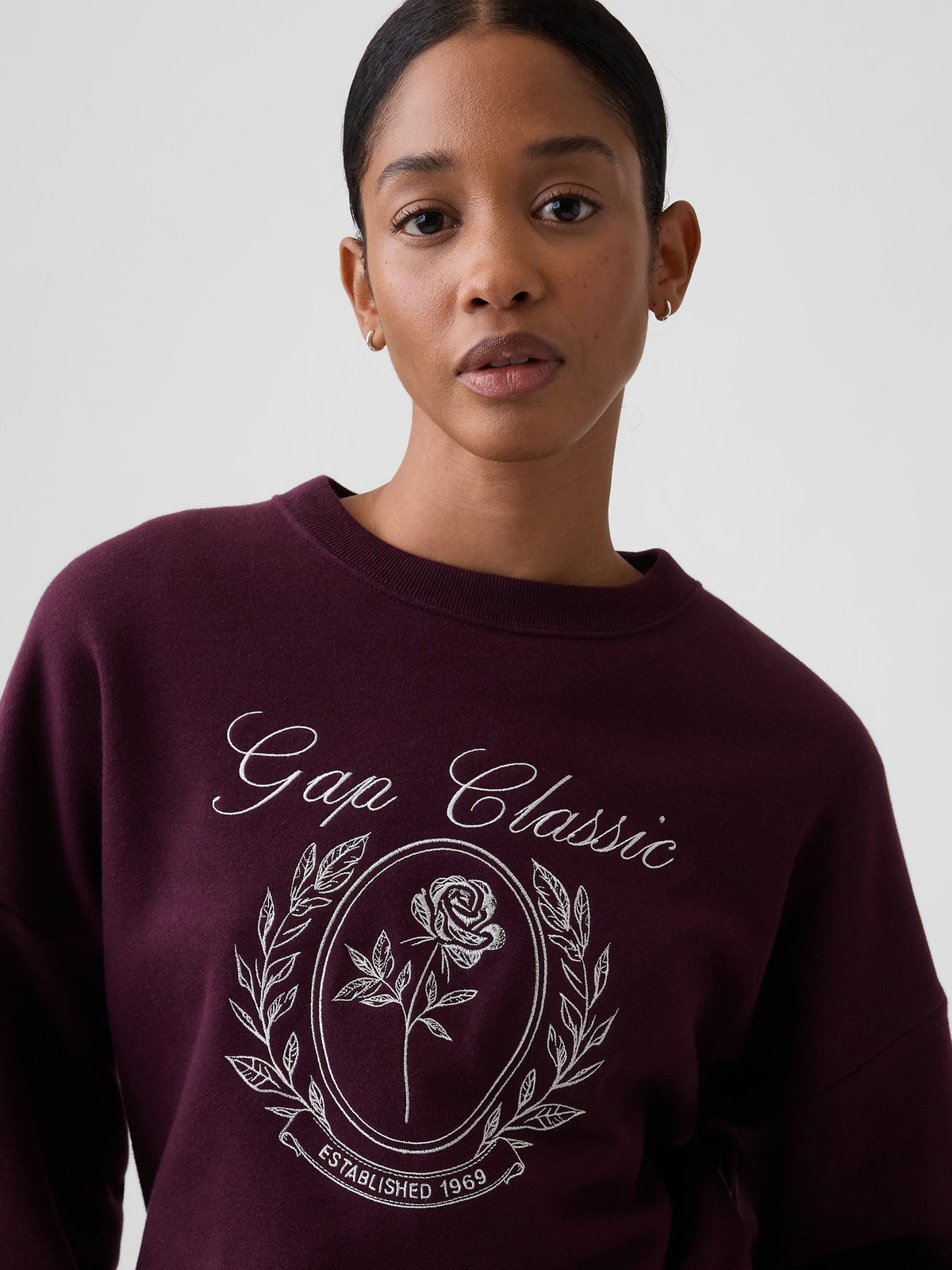 Lacivert Relaxed Wedge Bisiklet Yaka Sweatshirt