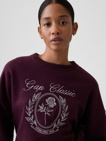 Lacivert Relaxed Wedge Bisiklet Yaka Sweatshirt