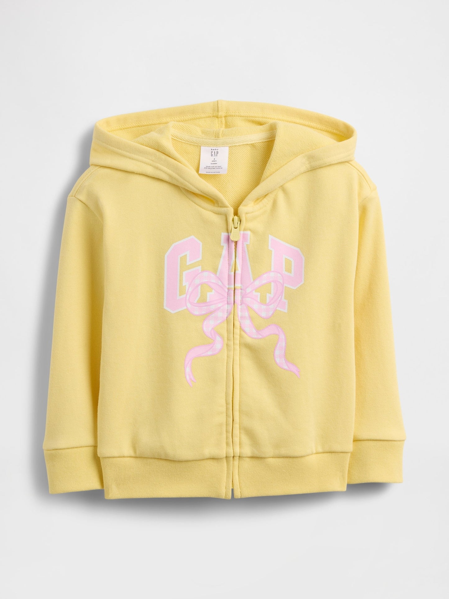 Sarı Relaxed Logo Fransız Havlu Kumaş Fermuarlı Sweatshirt