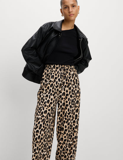Leopar Desenli Carrot Leg Grazer Pantolon