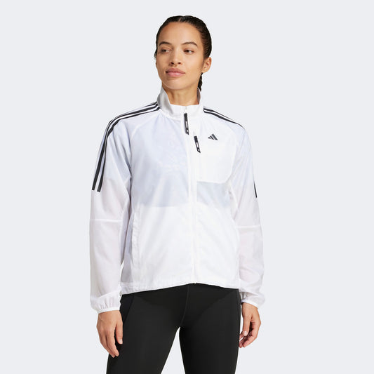 Adidas Own The Run 3 Stripes Packable Kadın Beyaz Ceket