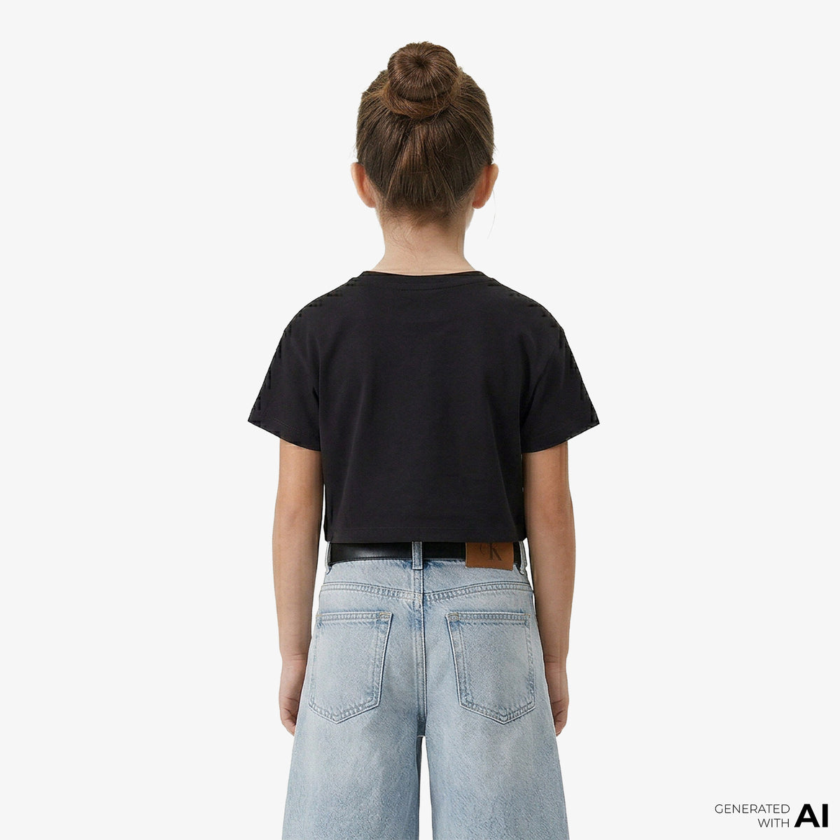 Calvin Klein Logo Boxy Çocuk Siyah T-shirt