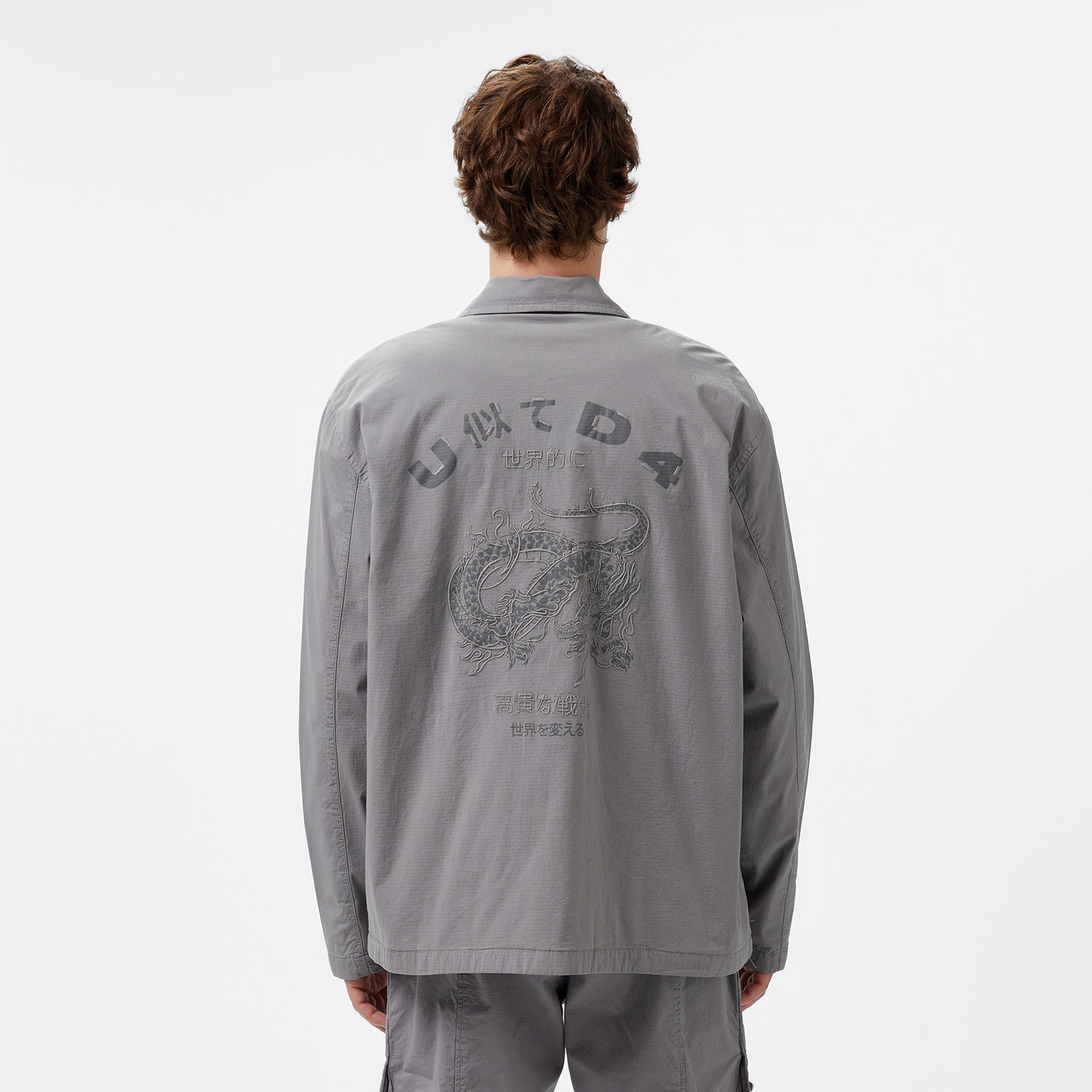 United4 Oversize Erkek Gri Ceket