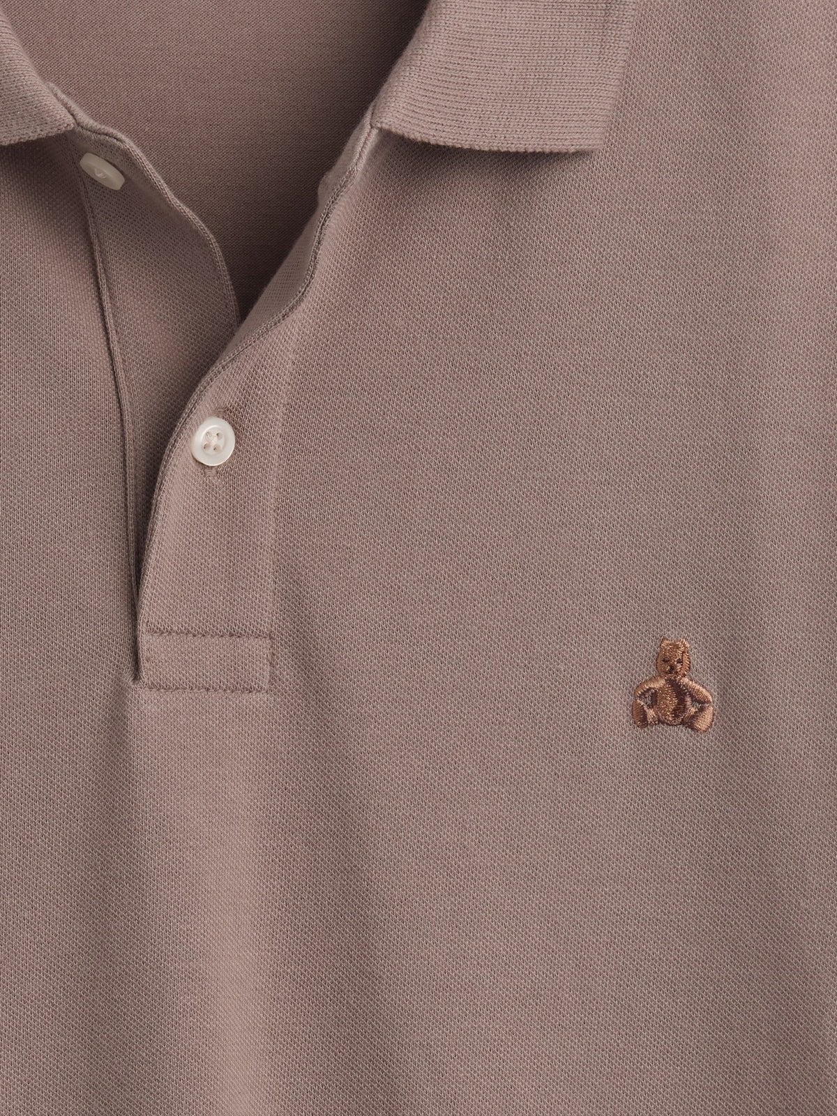 Kahverengi Stretch Pique Polo Yaka T-shirt
