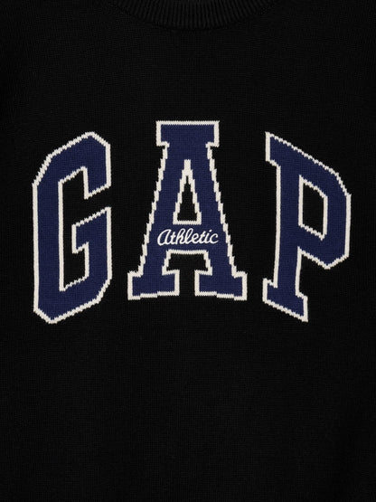Krem Relaxed Gap Logo Intarsia Kazak