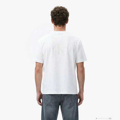 Calvin Klein 16s Elevated Monologo Erkek Beyaz T-shirt