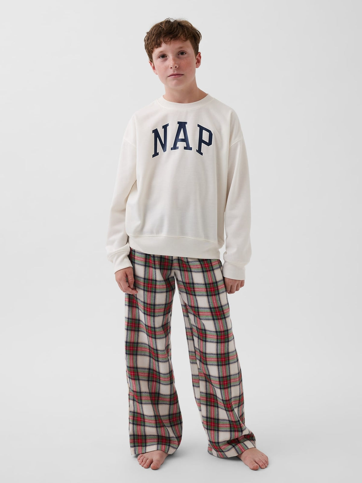 Beyaz Recycled Flannel Pijama Altı