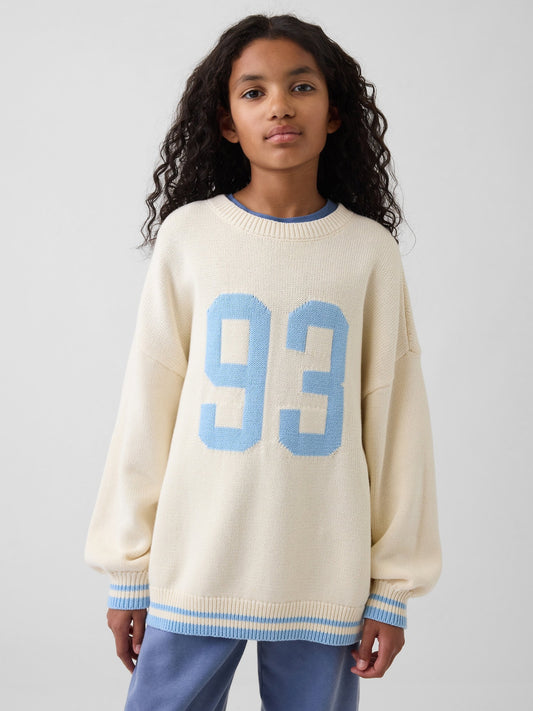 Beyaz Oversize Tunik Kazak