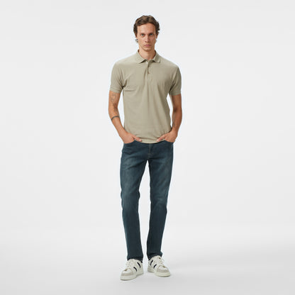 Nautica Erkek Bej Classic Fit Polo Yaka T-shirt