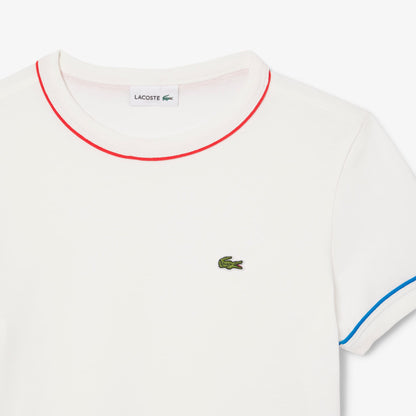 Lacoste Çocuk Bisiklet Yaka Krem T-shirt