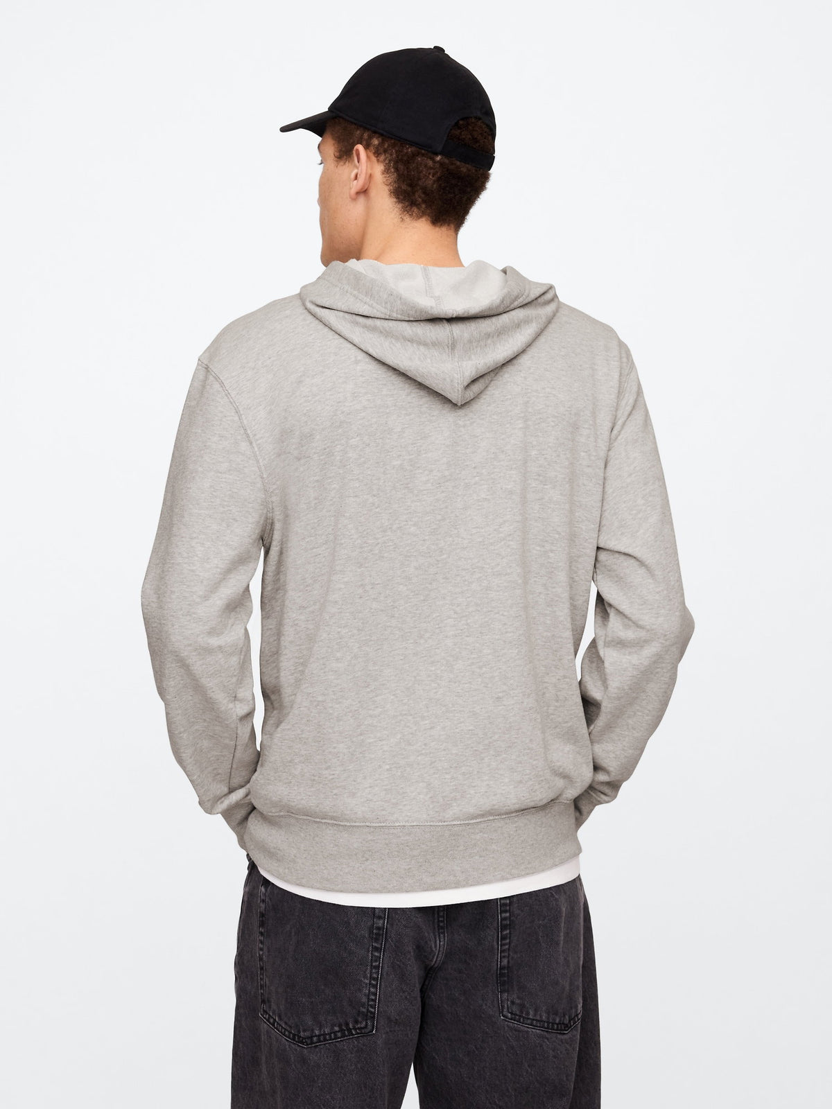 Lacivert Gap Logo Fermuarlı Fransız Havlu Kumaş Sweatshirt