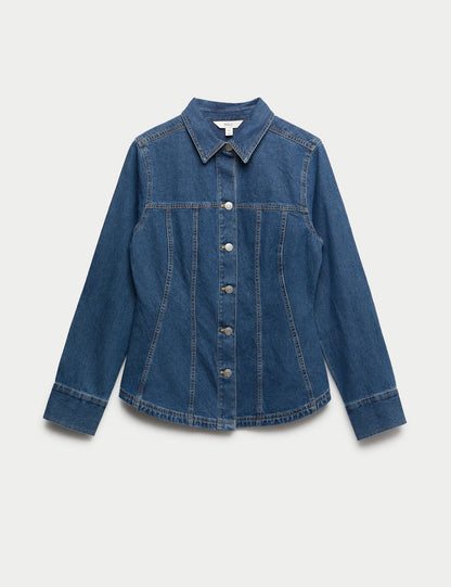 Pamuklu Denim Gömlek