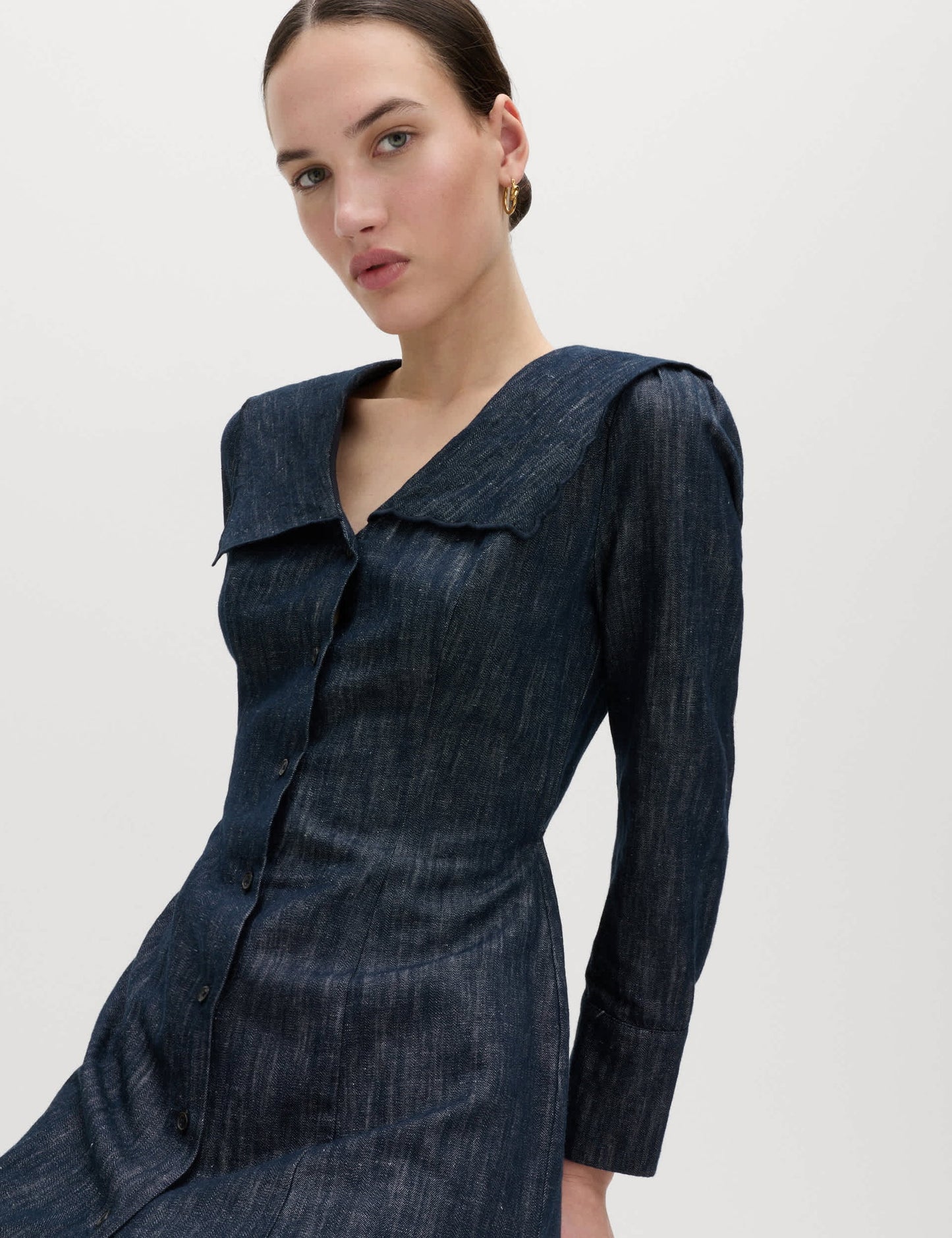 Denim Detaylı Kadın Elbise
