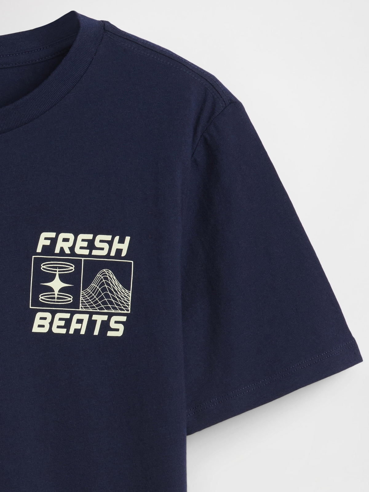 Lacivert Grafik Baskılı T-shirt