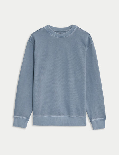 Saf Pamuklu Sweatshirt