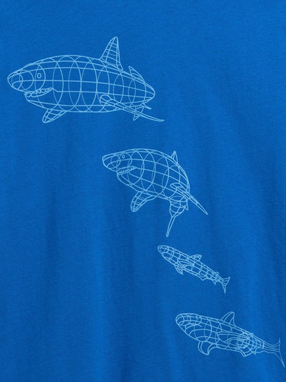 Mavi Grafik Baskılı T-shirt