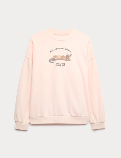 Oversize Desenli Sweatshirt