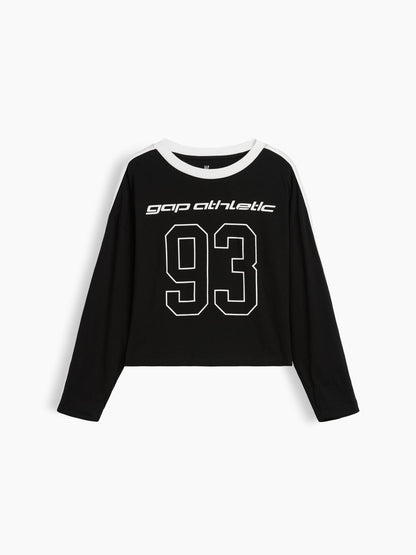 Siyah Oversized Gap Athletic Logo T-shirt