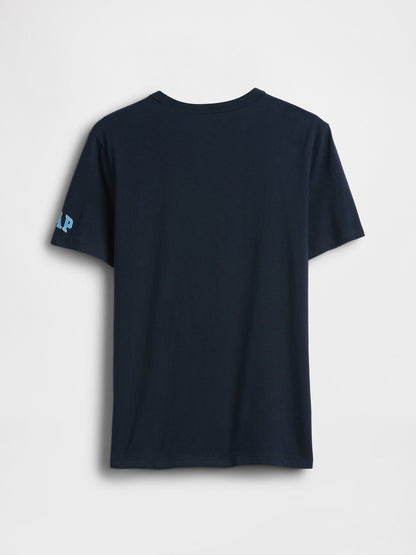 Lacivert Süper Mario Grafik Baskılı T-shirt