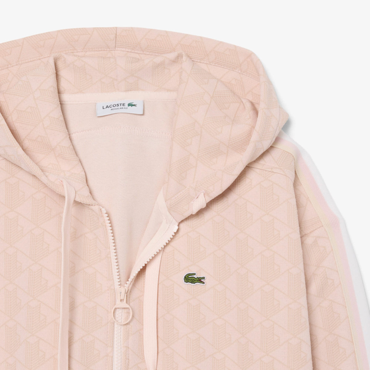 Lacoste Kadın Regular Fit Kapüşonlu Monogram Açık Pembe Sweatshirt