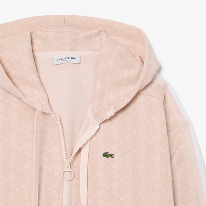 Lacoste Kadın Regular Fit Kapüşonlu Monogram Açık Pembe Sweatshirt