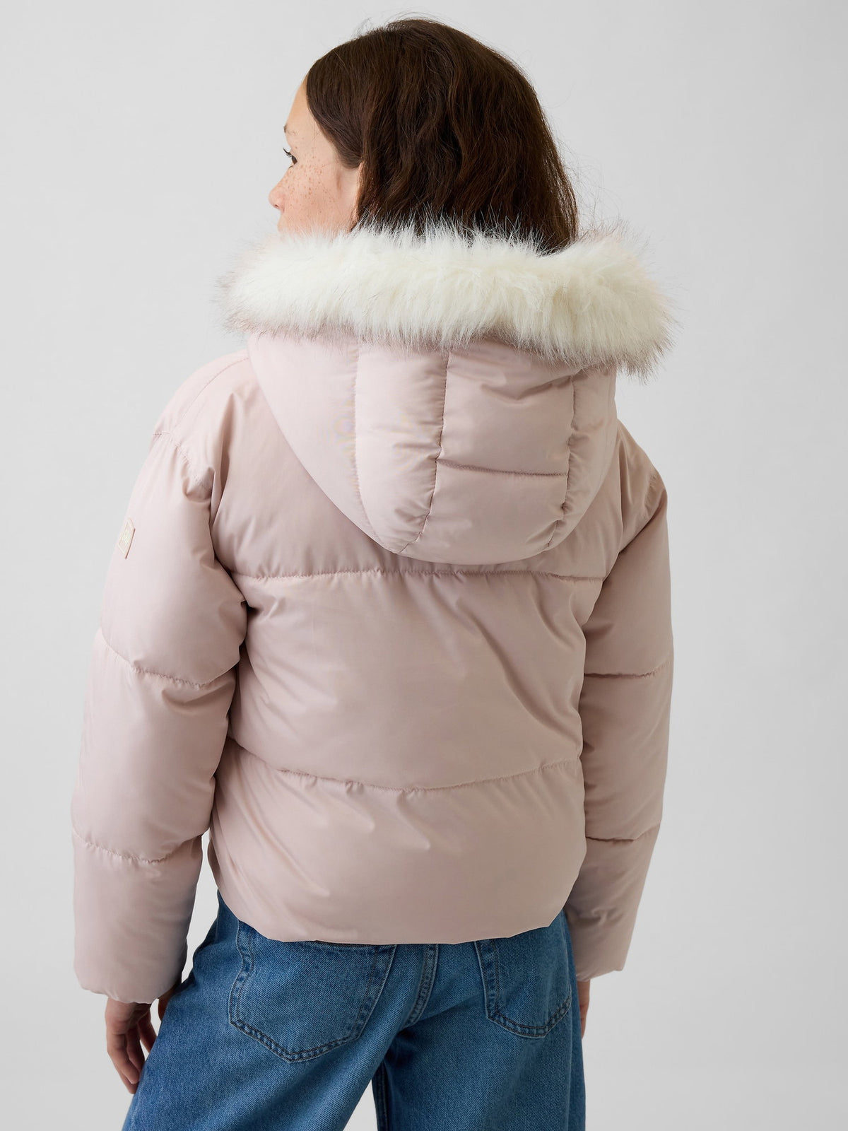 Açık Pembe Relaxed Puffer Şişme Mont