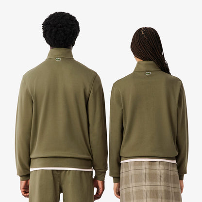 Lacoste High Neck Zip-up Print Erkek Yeşil Sweatshirt