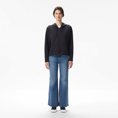 Lacoste Kadın Relaxed Fit Kapüşonlu Siyah Sweatshirt
