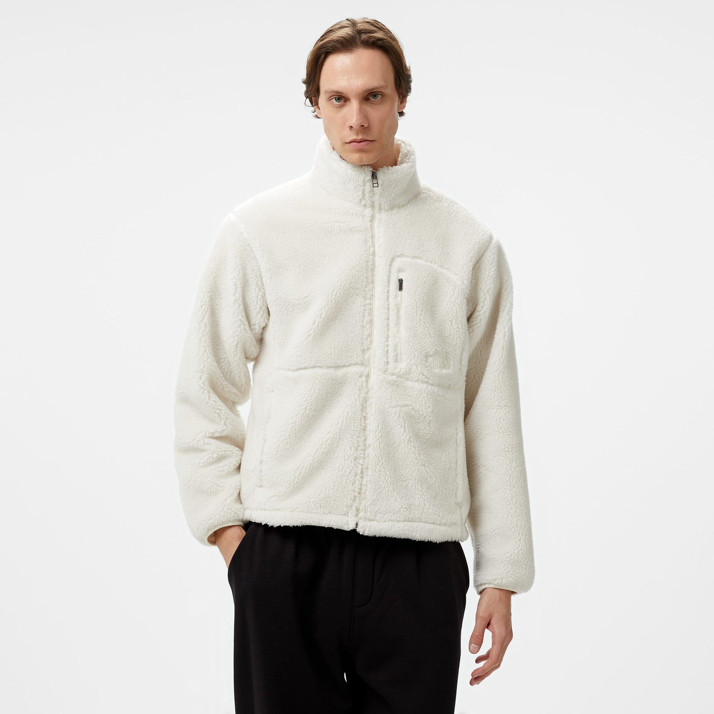 The North Face Extreme Pile Full Zipped Erkek Beyaz Polar Ceket