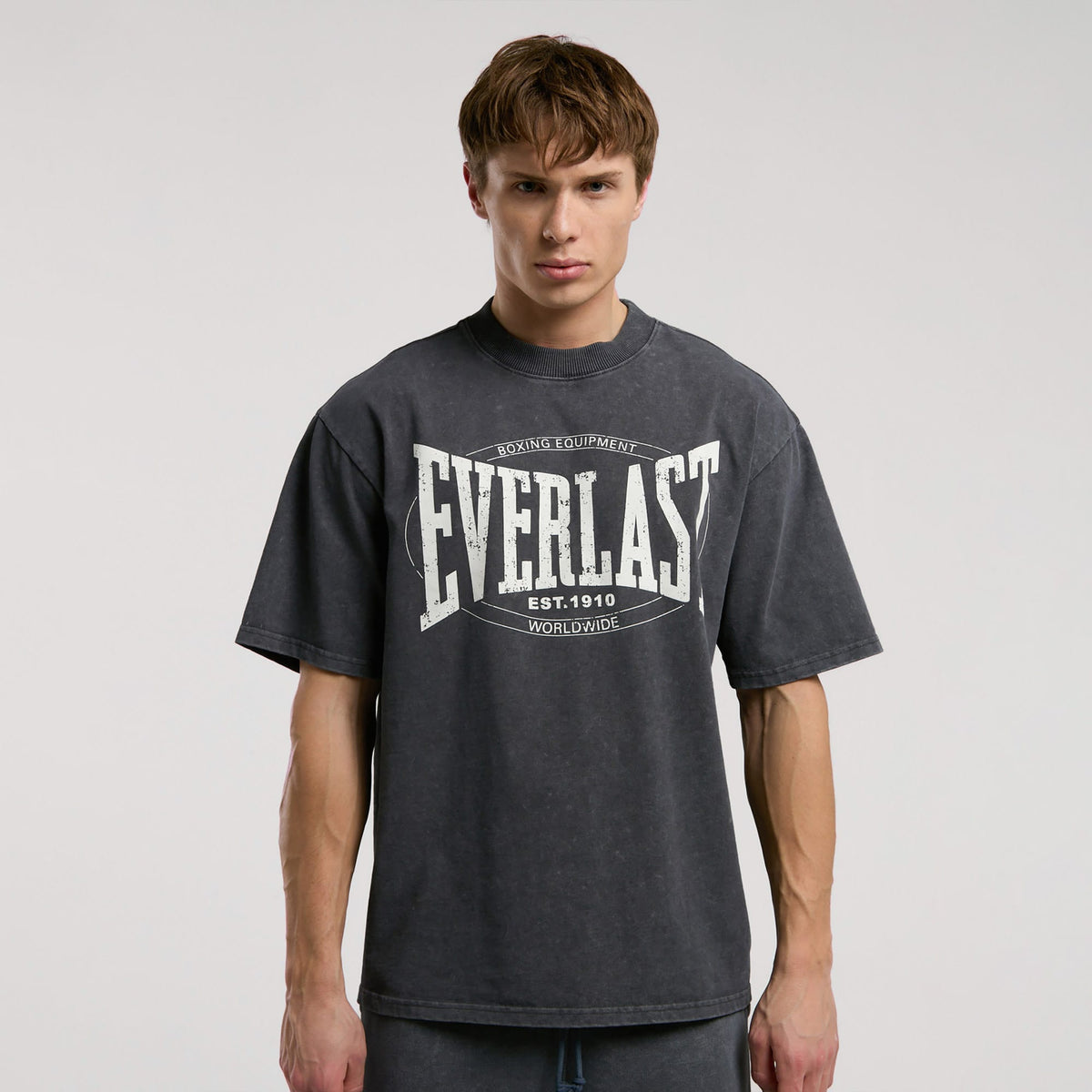 Everlast Authentic Boxing Oversize Koyu Vizon Erkek Siyah T-shirt