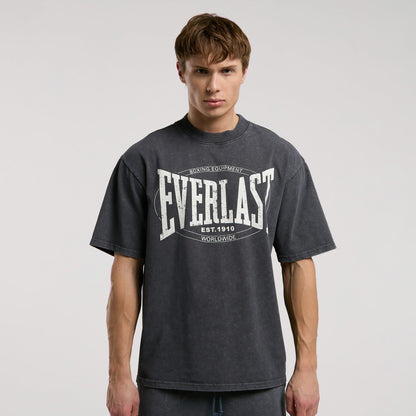 Everlast Authentic Boxing Oversize Koyu Vizon Erkek Siyah T-shirt