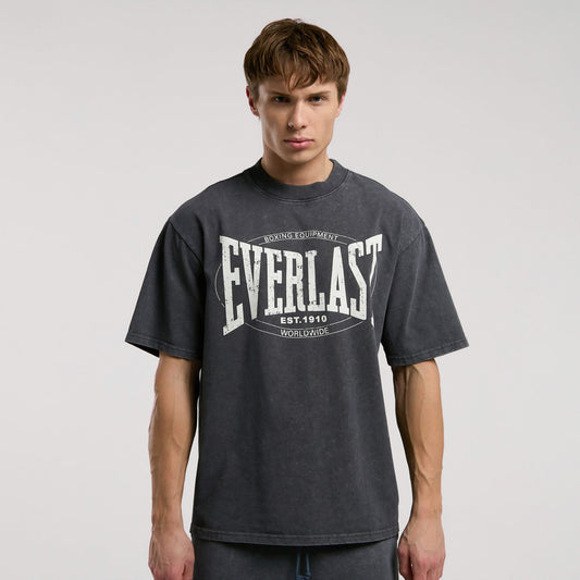 Everlast Authentic Boxing Oversize Koyu Vizon Erkek Siyah T-shirt