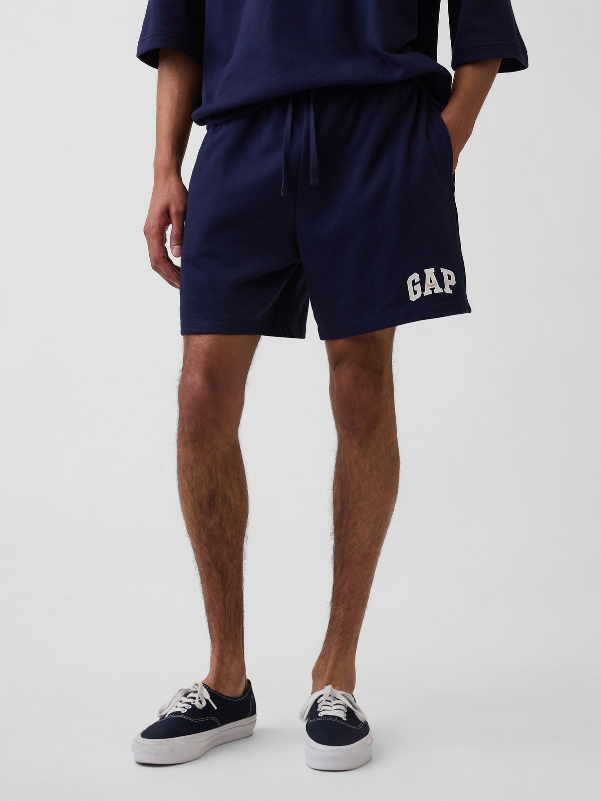Lacivert Relaxed Gap Logo Fransız Havlu Kumaş Şort
