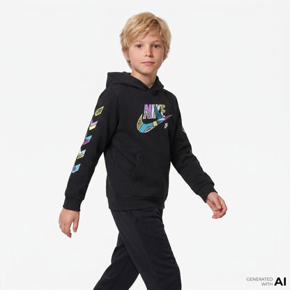 Nike Sportswear 'outside The Lines' Çocuk Siyah Sweatshirt