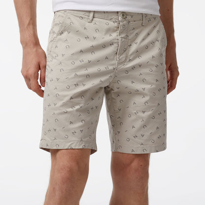 Nautica Erkek Gri Slim Fit Baskılı Bermuda