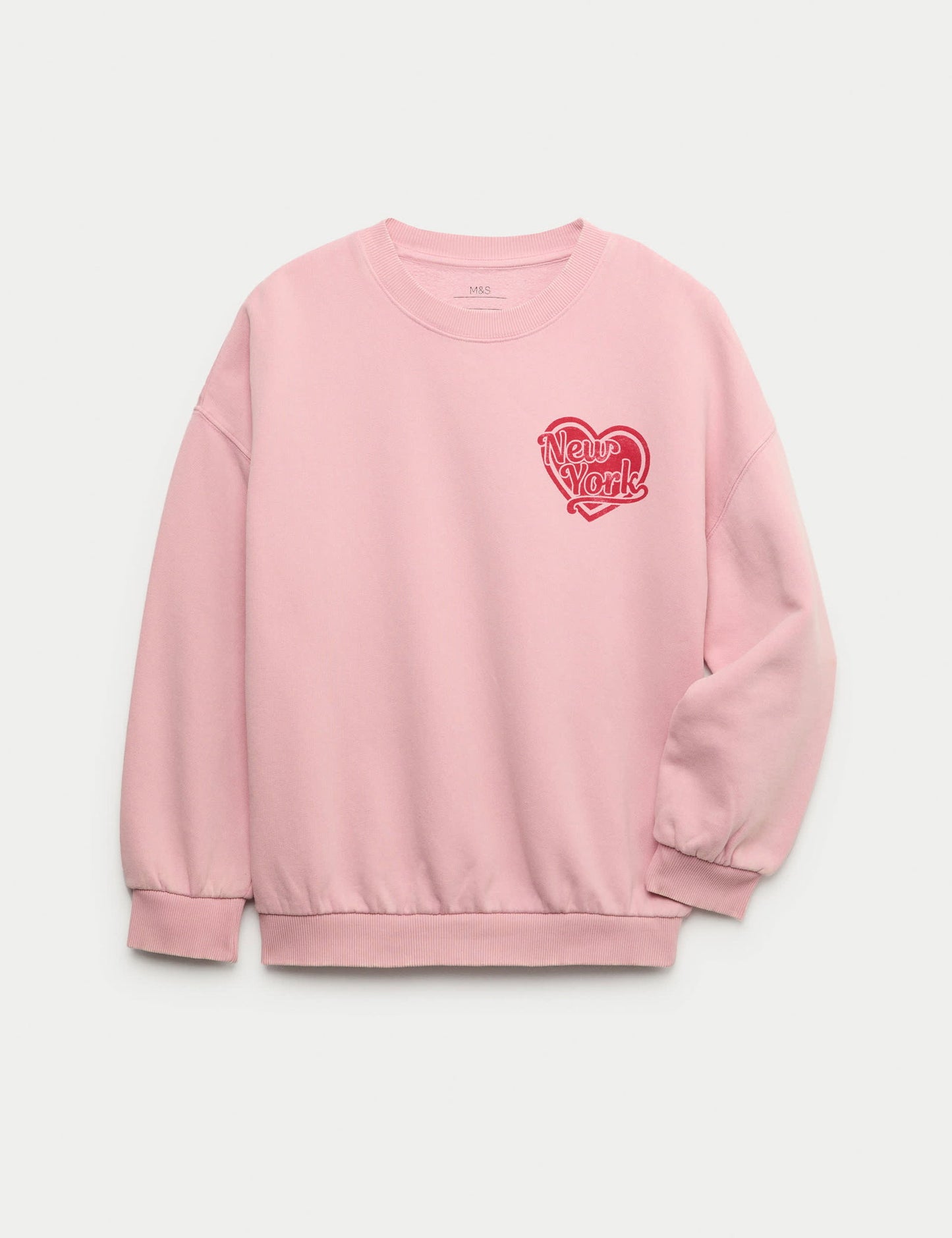 Pamuk Karışımlı New York Heart Baskılı Sweatshirt (6-16 yaş)