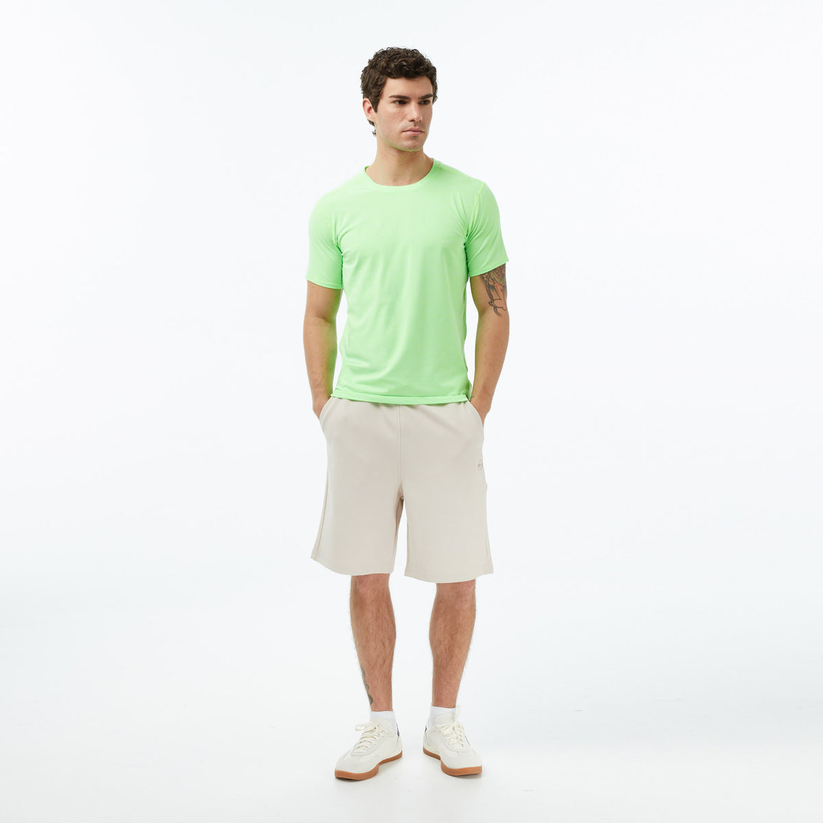 Brooks Luxe Sleeve Erkek Yeşil Koşu T-shirt