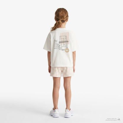 Lacoste Heavy Cotton Print Çocuk Beyaz T-shirt