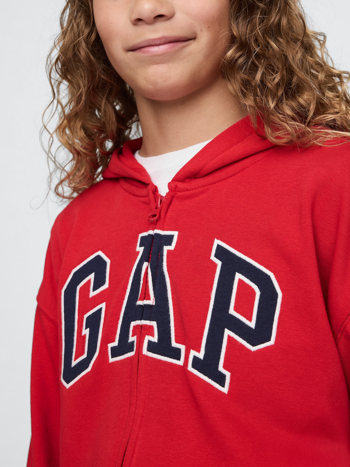 Kırmızı Gap Logo Relaxed Fermuarlı Sweatshirt