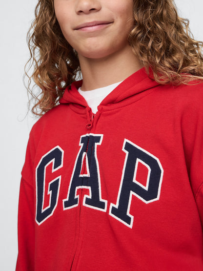 Kırmızı Gap Logo Relaxed Fermuarlı Sweatshirt