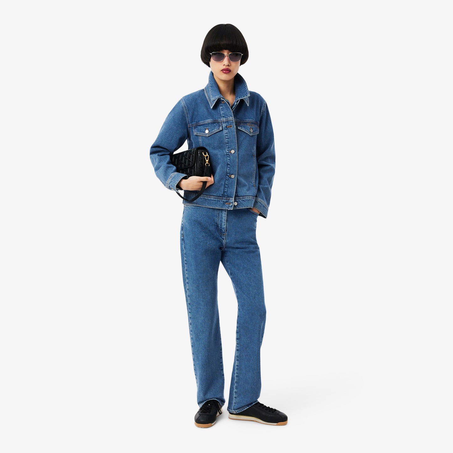Lacoste Kadın Uzun Kollu Denim Mavi Ceket