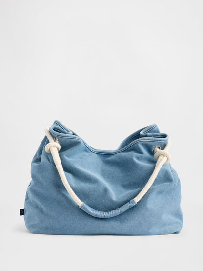 Açık Mavi Denim Ip Bucket Çanta