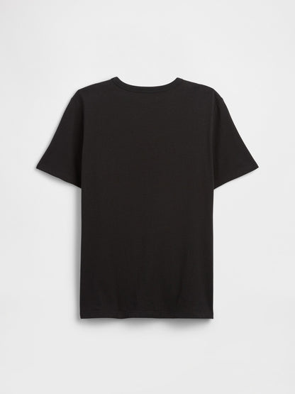 Siyah Grafik Baskılı T-shirt