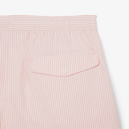 Lacoste Çizgili Erkek Pembe Deniz Şortu