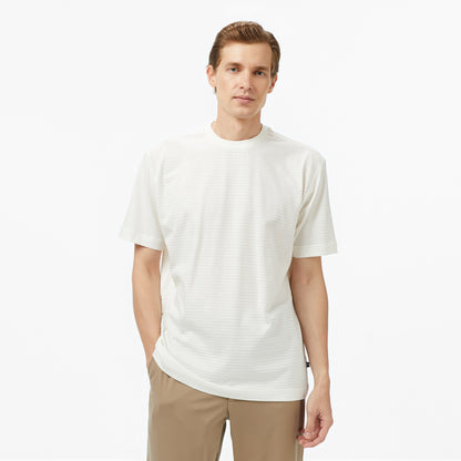 Nautica Erkek Krem Regular Fit Çizgili T-shirt