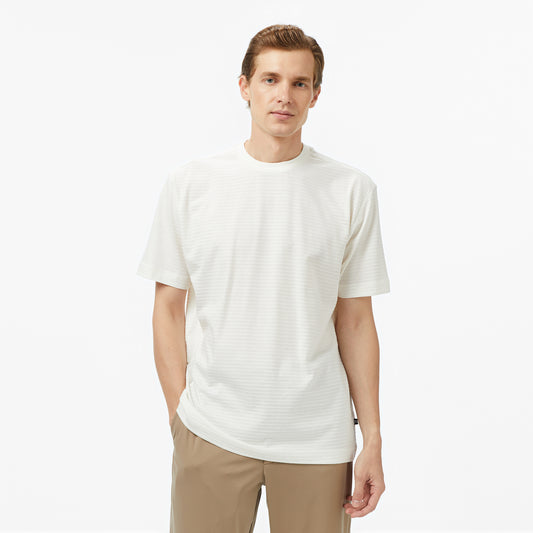 Nautica Erkek Krem Regular Fit Çizgili T-shirt