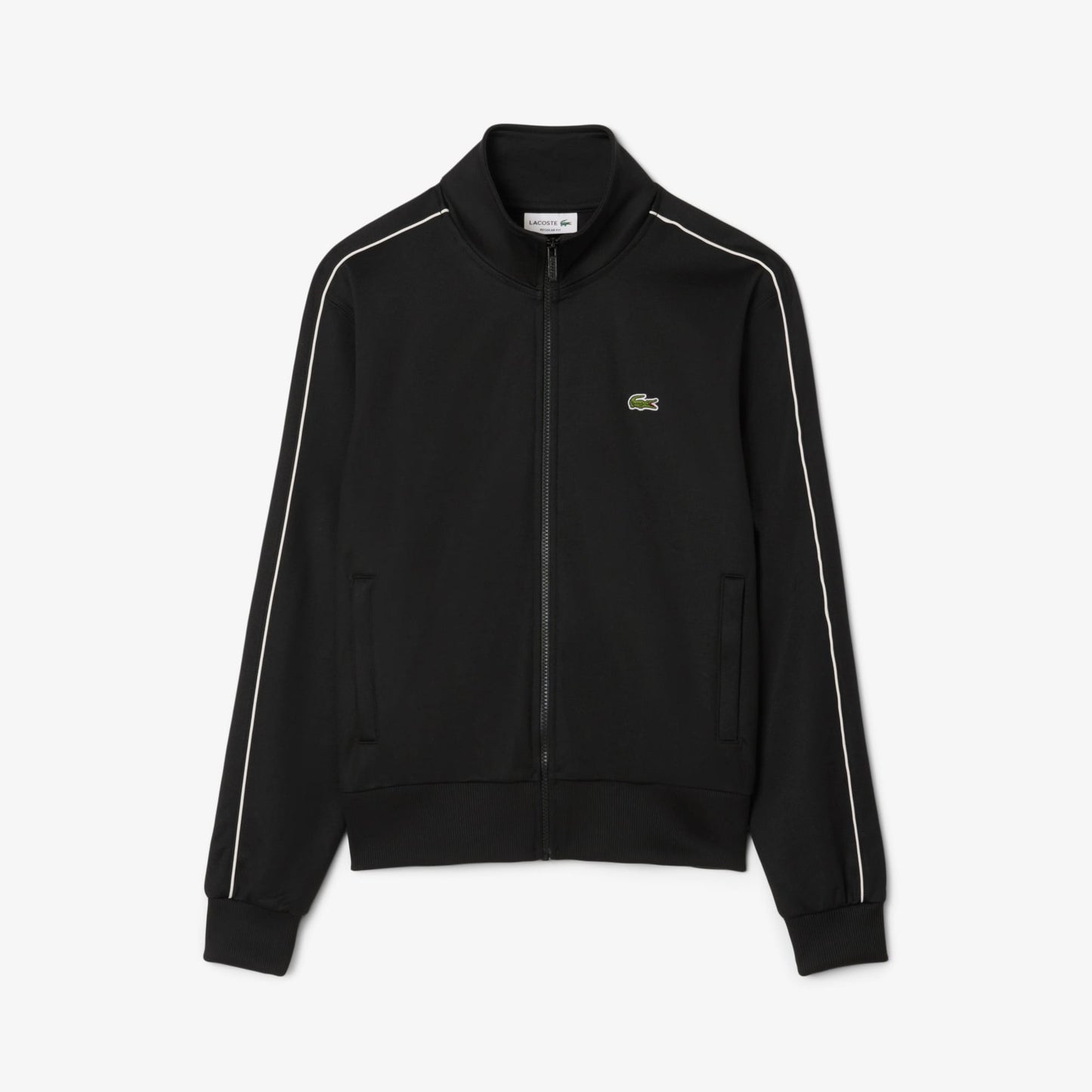 Lacoste Paris Piqué Zip Front Track Erkek Siyah Ceket