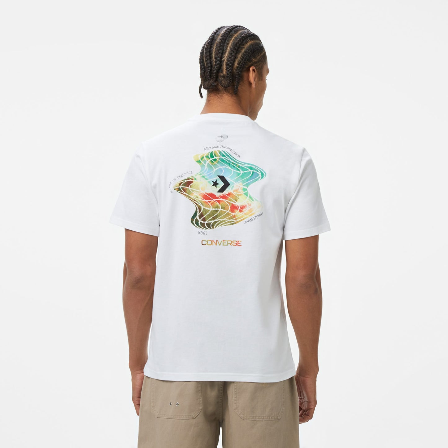 Converse Loose Fit Erkek Grafik Baskılı Beyaz T-shirt