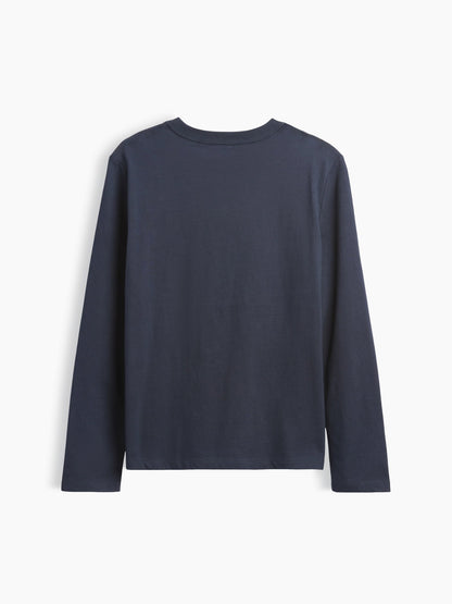 Lacivert Logo Grafik Baskılı T-shirt